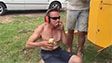 Beer man vs air compressor